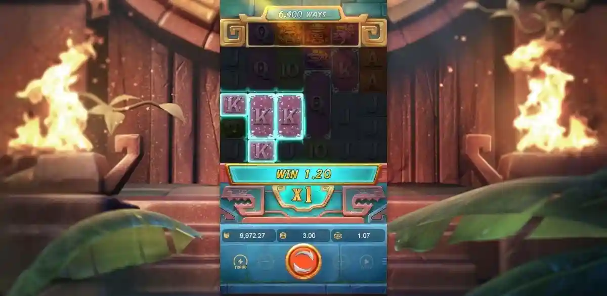 Множитель ×1 и WIN 1.20 в Treasures of Aztec